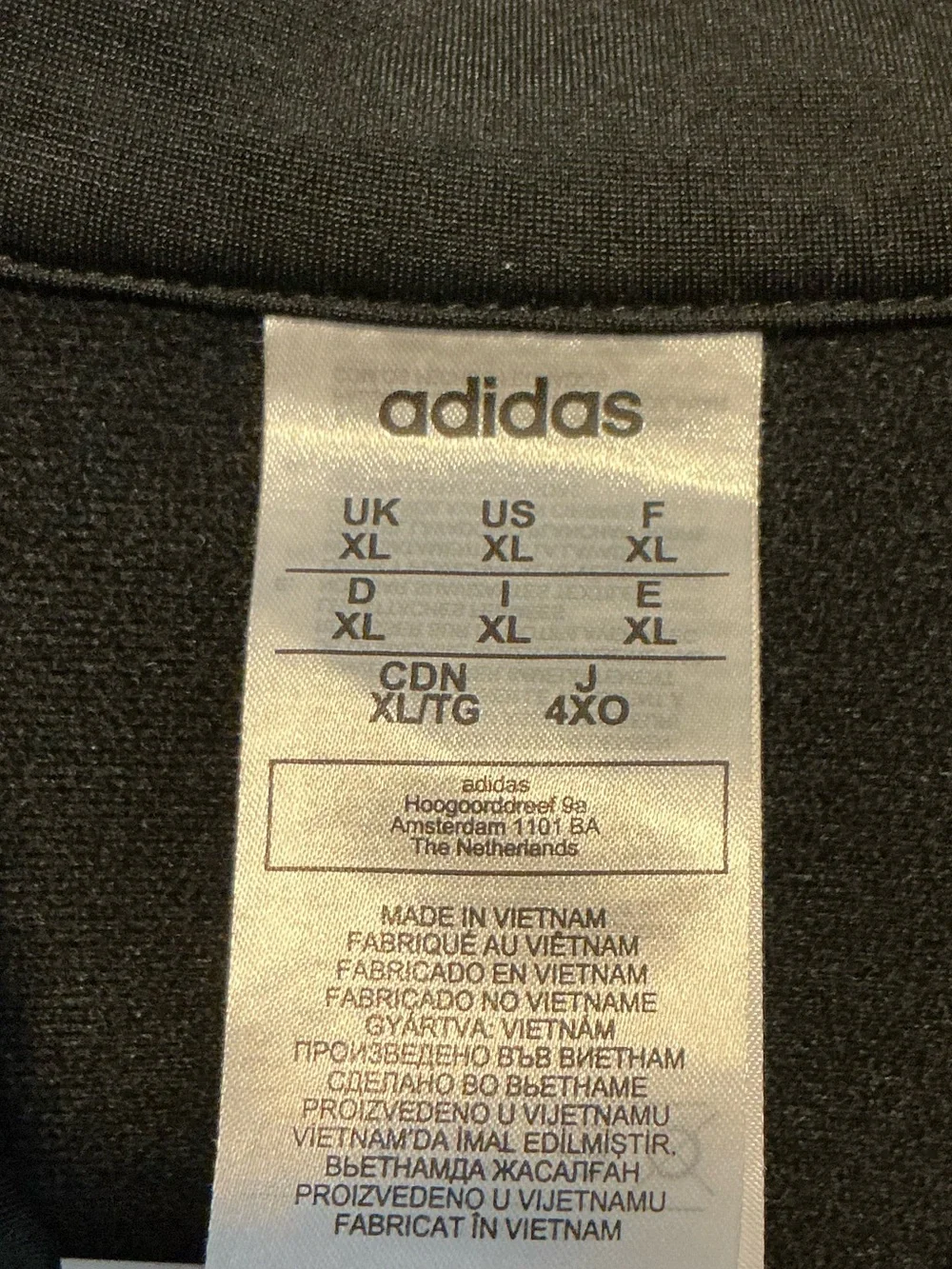 adidas Black Track Jacket with White Three Stripes